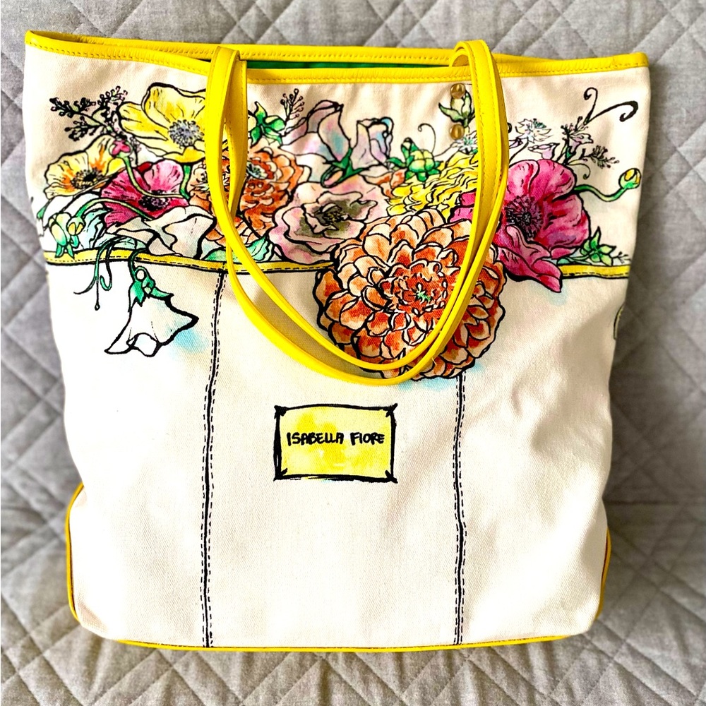 Isabella Fiore Printed Canvas Tote Bag